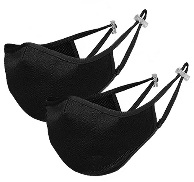 인콘트로 3D 입체 방한 마스크, 검정색, 2개