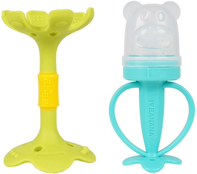 앙쥬 입술 치발기 + 예쁜곰 과즙망 + 케이스 + 리필망 2p 세트, 그린(치발기), 민트(과즙망), 1세트, 치발기 + 과즙망 + 케이스 + 리필망 2p