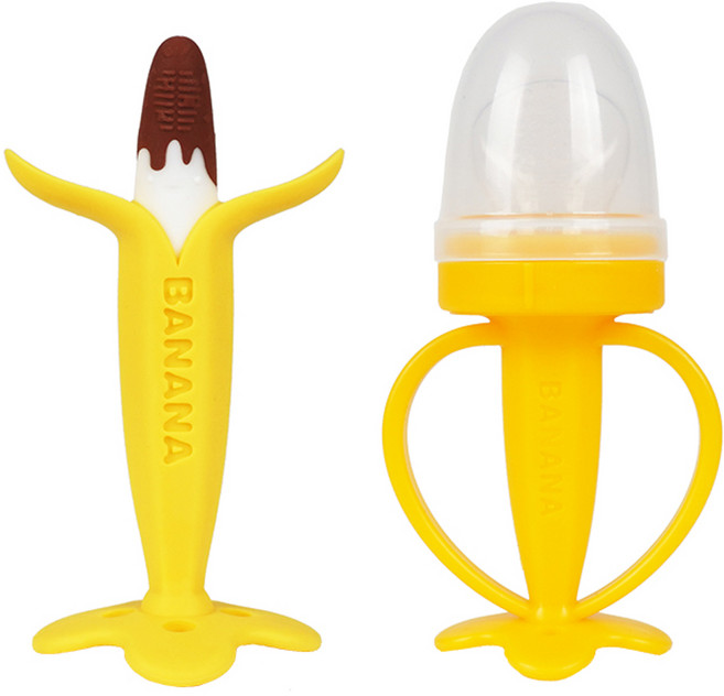 앙쥬 초코바나나 치발기 + 황금바나나 과즙망 + 케이스 + 리필망 2p 세트, 옐로우(과즙망), 1세트, 치발기 + 과즙망 + 케이스 + 리필망 2p