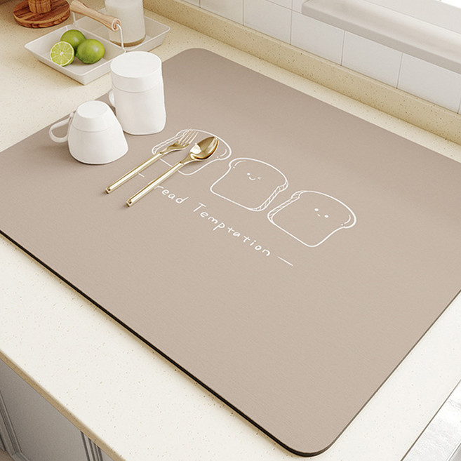 페이퍼먼츠 모던스윗 규조토 주방 식기 건조 매트 12572, 브레드브라운