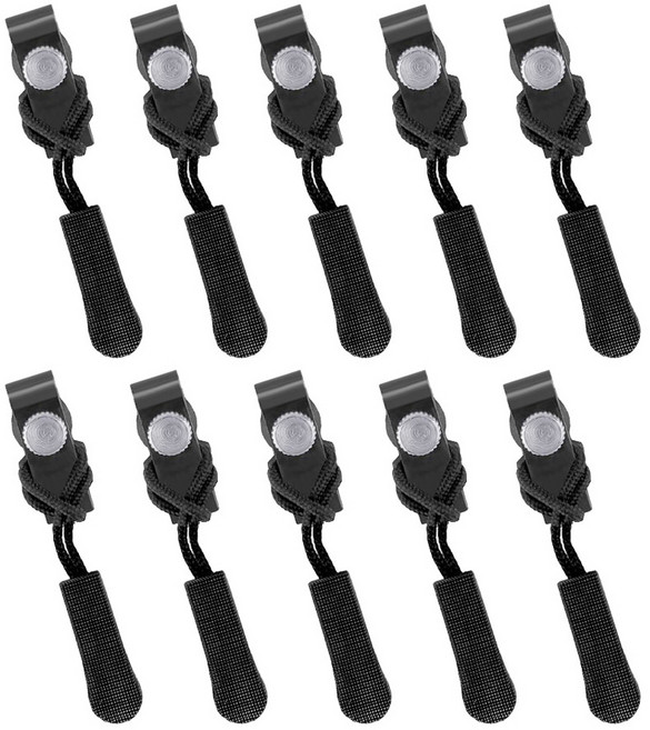 모나코올리브 만능 지퍼 수선 리페어 소형, 블랙, 10개