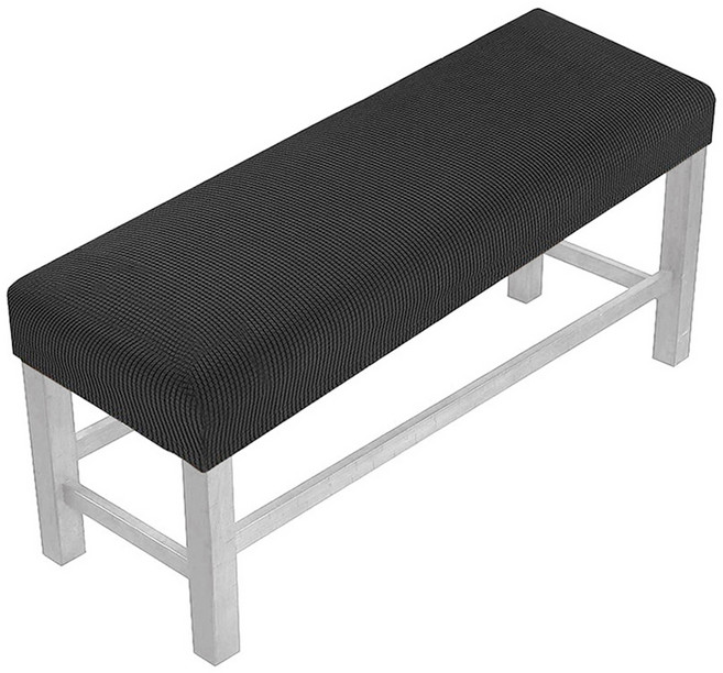 마켓플랜 와플 패브릭 컬러 벤치커버, 블랙, 1개