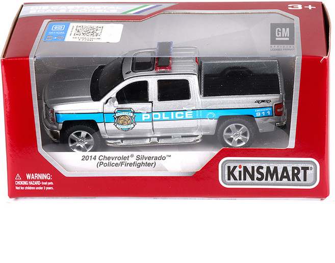 KiNSMART 2014 雪佛蘭 Silverado 警車 迷你車 KT5381PR, 1個, 混合色