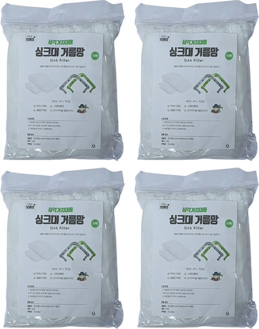 365보물섬 삼각거치대용 싱크대 배수구 거름망, 50개입, 4개