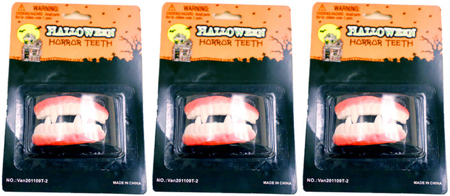 드라큐라 이빨, 혼합색상, 3개