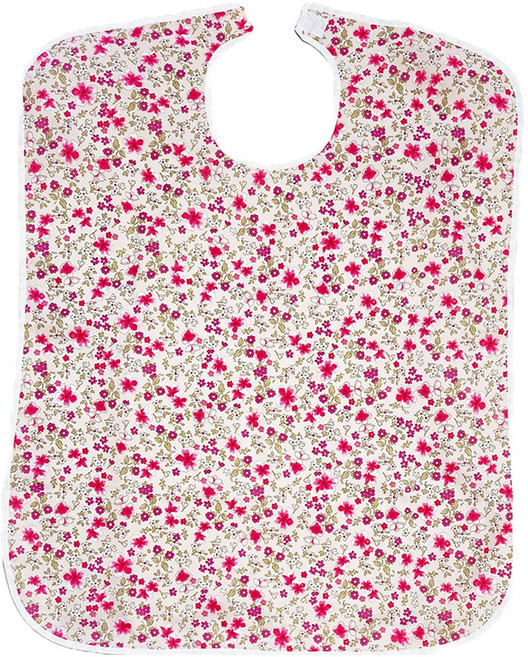 메디코 성인턱받이 매화꽃 환자용 어르신 노인 턱받이 앞치마, 핑크, 1개