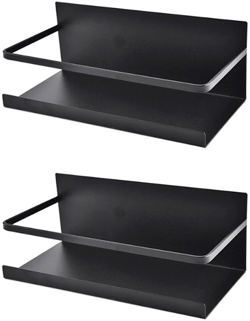 벨로비 키친 메이트 다용도 자석 정리선반, 블랙, 2개