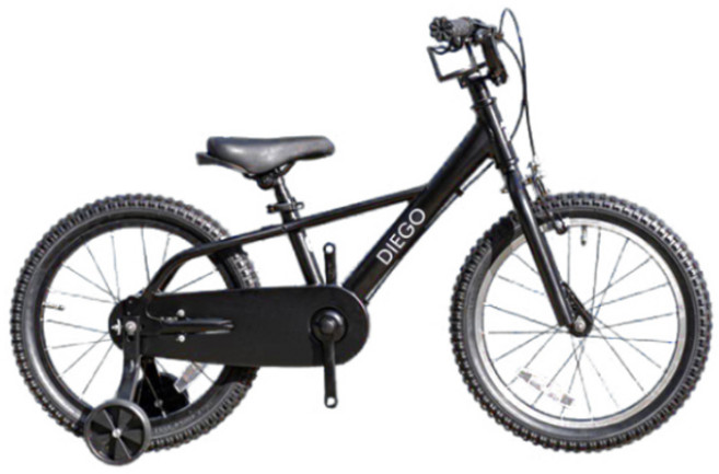 오투휠스 아동용 디에고 Kids A 네발 알루미늄 자전거 40cm 반조립, 블랙, 1개, 115cm