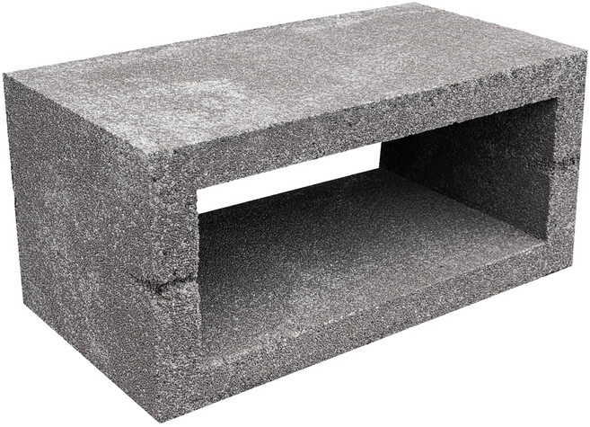 위드블럭 직사각형 디자인블럭 담벼락 콘크리트 벽돌, 그레이, 1개