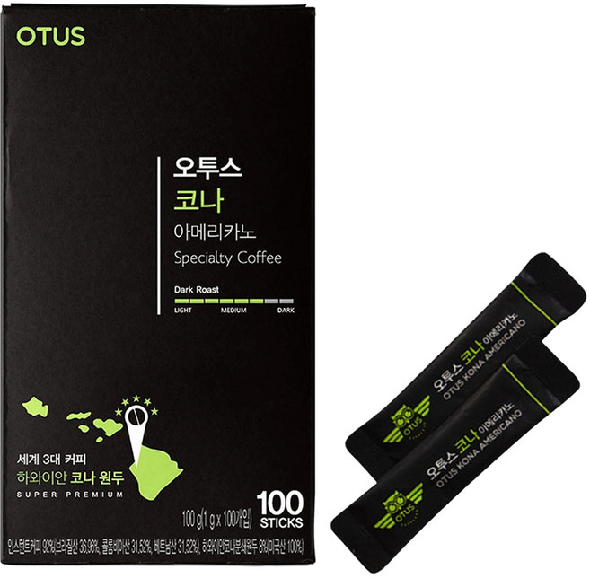 오투스 코나 아메리카노 원두커피믹스, 100g, 1개, 100개입