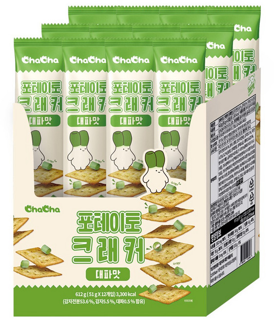 챠챠 포테이토 크래커 대파맛 12p, 1개, 612g