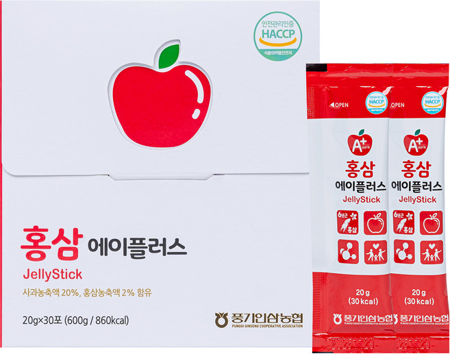 황풍정 풍기인삼농협 홍삼에이플러스 스틱젤리 30p, 600g, 1개