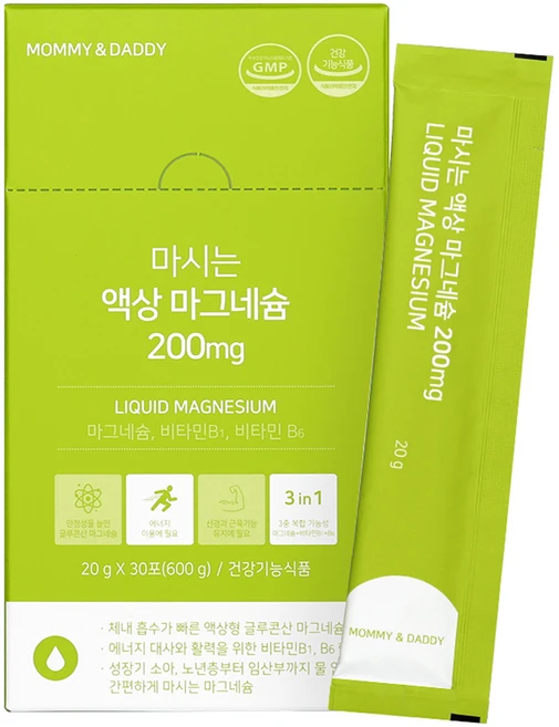 마미앤대디 마시는 액상 마그네슘 200mg 30p, 1개, 30회분 - 쿠팡