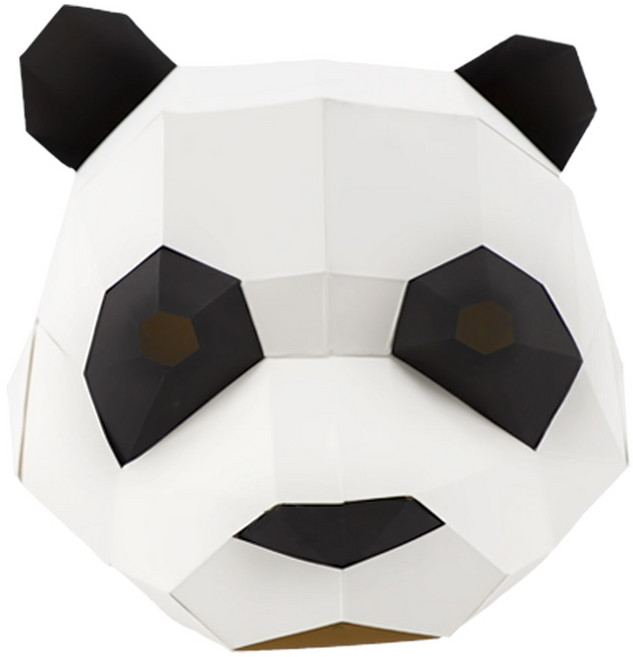 프리미엄 3D 입체 종이가면, 팬더, 1개
