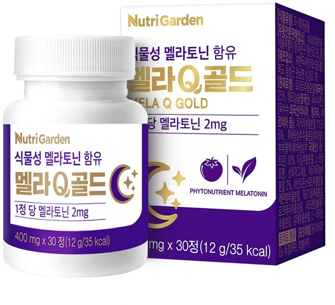 뉴트리가든 식물성 멜라토닌 함유 멜라Q 골드 30p, 12g, 1개 - 쿠팡