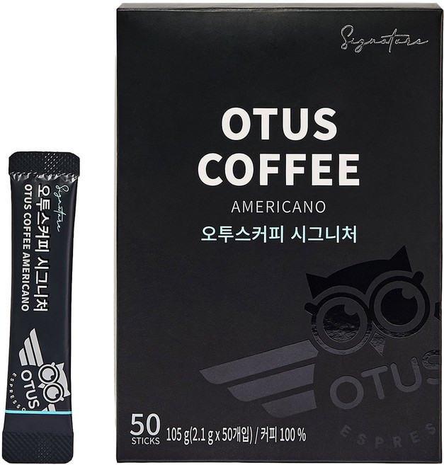 오투스 시그니처 아메리카노 원두커피믹스, 105g, 1개, 50개입