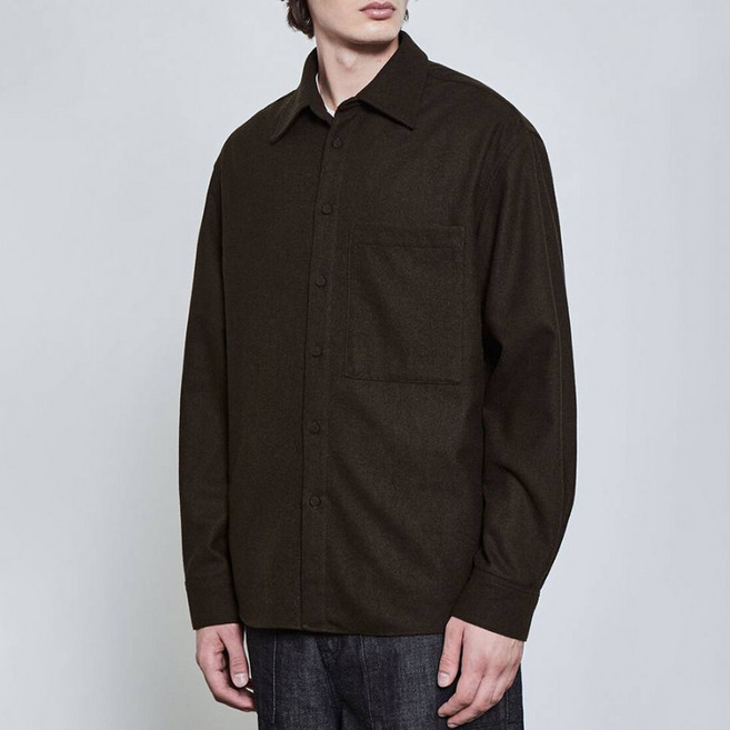 羅德約翰格雷 男款 park wool l s shirts