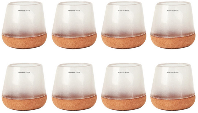 마켓플랜 의자 다리커버 펠트 체어 슈즈 원형 8p, 투명, 1개