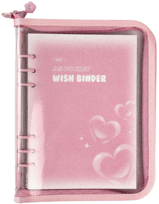 리코즈 A5 위시바인더 커버 다이어리 6공, 01 피치블러, 1개