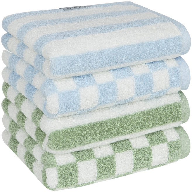 기라로쉬 프리미엄 선염라인 타올 200g 40수 코마사, 혼합색상, 4개