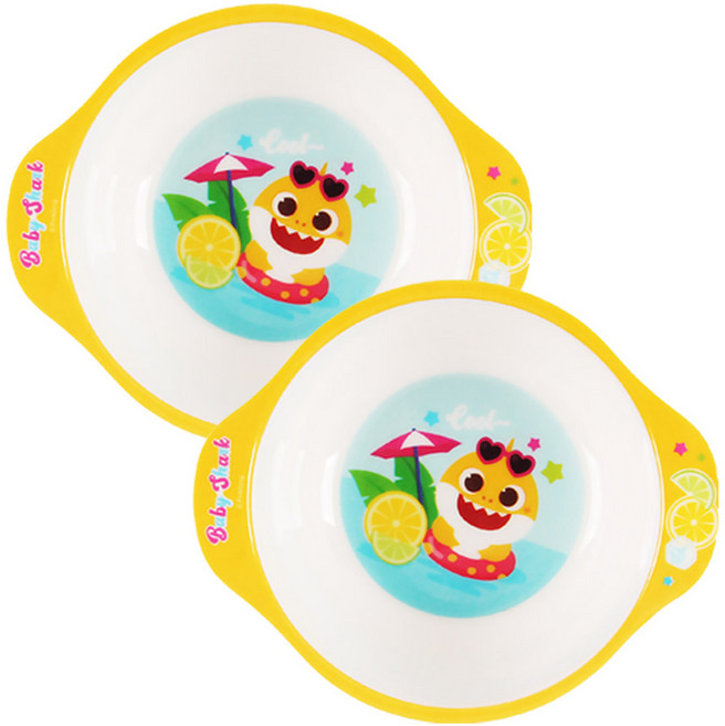 아이조움 아동용 핑크퐁 아기상어 멜라민 양수볼, 화이트, 2개