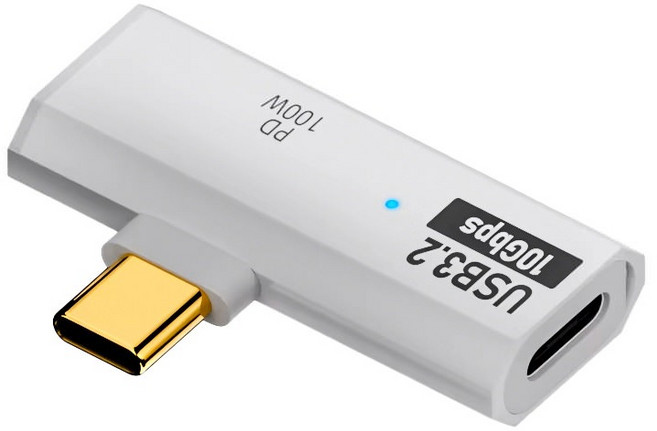 호후 USB C타입 100W 충전 확장 이어폰 변환 미니 젠더, 1개, 37mm, 화이트