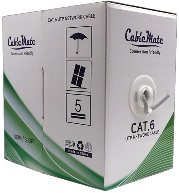 케이블메이트 CAT.6 UTP 기가 제작용 박스형 랜케이블 CM1171, 회색, 1개, 100m