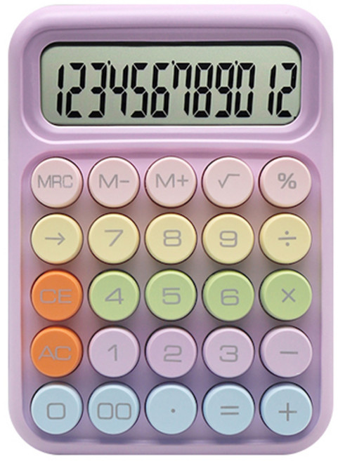 파스텔라 레트로 계산기 PC-201, 라이트퍼플, 1개