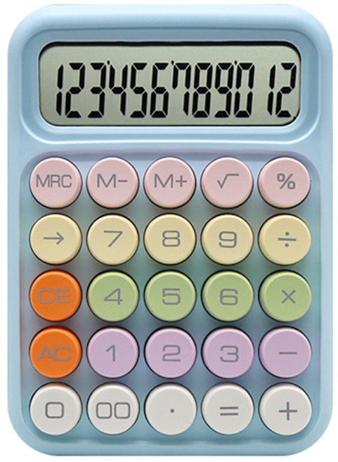 파스텔라 레트로 계산기 PC-201, 라이트블루, 1개