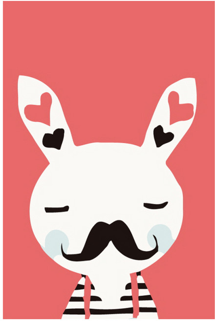 모모픽스페인팅 DIY 명화그리기 10 x 15 cm, A06 수염난 토끼, 1개