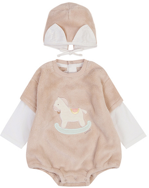 에뜨와 유아용 우든 플리스 바디수트 세트 + 쇼핑백