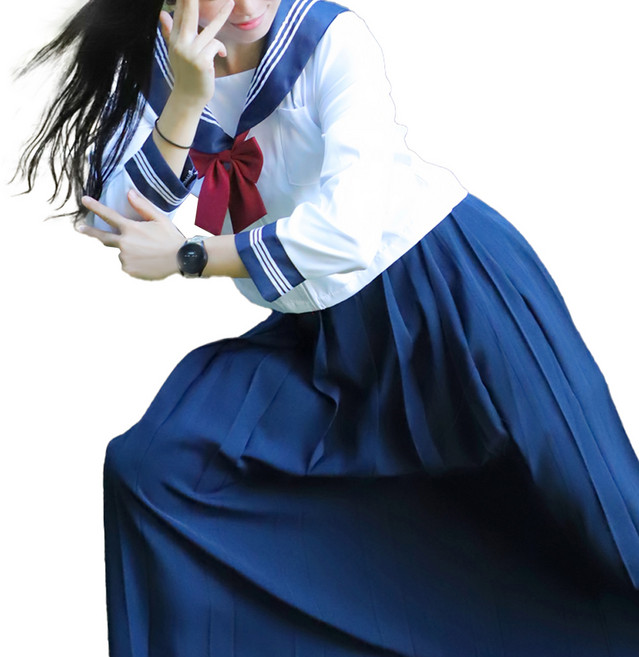 스투피드 일본 교복 코스프레 긴팔 긴치마 ver 세트, 혼합색상, 1세트