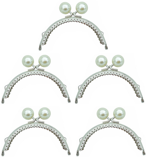 MaDaKkuMi 圓形口金零錢包DIY 珠子 10.5cm, 珍珠, 5個