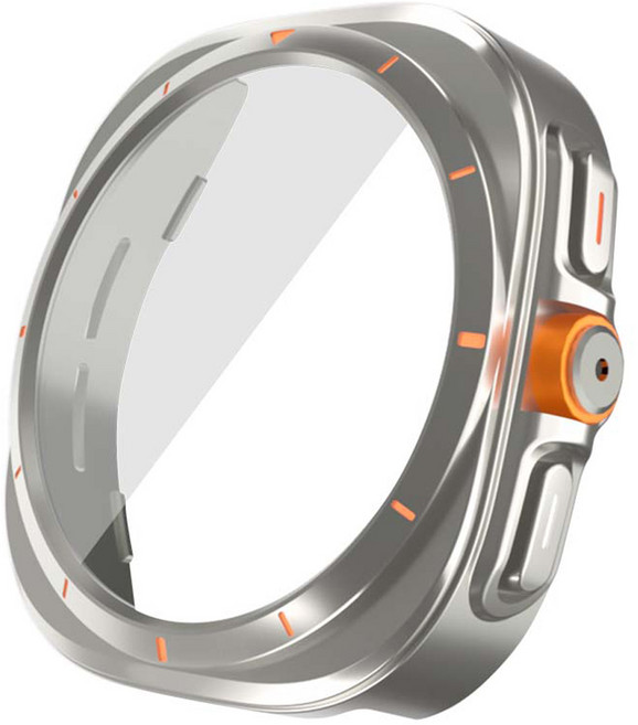 젤센 울트라변신 풀커버 일체형 9H 강화유리 스마트워치 케이스 40mm, 티타늄실버, 1개