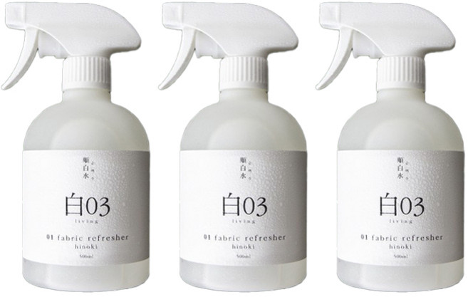 순백수 히노키 스프레이 탈취제 본품, 3개, 500ml