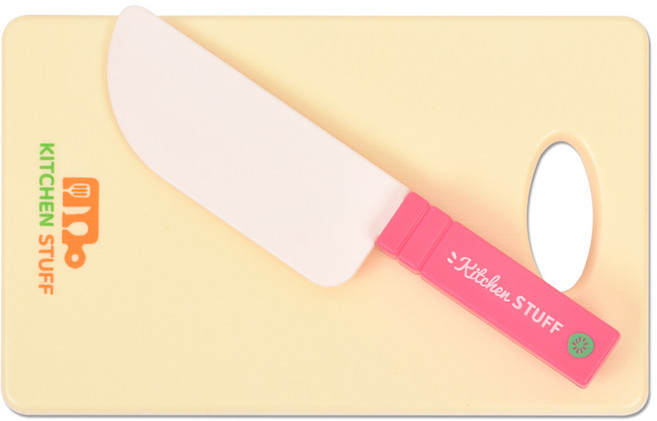 소꿉 주방 놀이 대형 칼 + 도마 세트, 분홍, 1세트