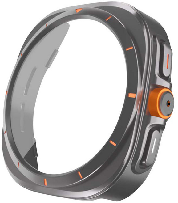 젤센 울트라변신 풀커버 일체형 9H 강화유리 스마트워치 케이스 44mm, 티타늄그레이, 1개