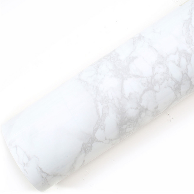 로즈로사 인테리어필름 매트 마블 유광 대리석 시트지 PGS408, 화이트 + 그레이, 폭 60cm x 길이 20m