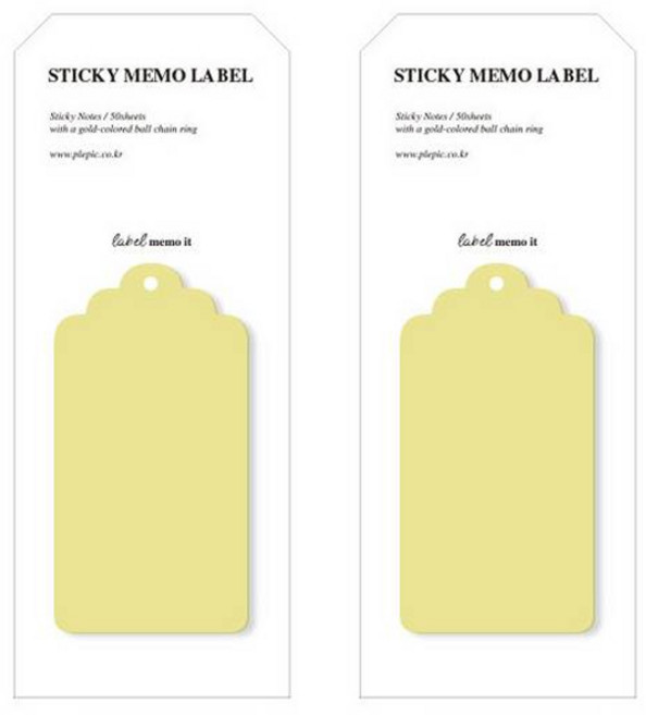 플레픽 스티키 라벨 메모지, 03 옐로우 코튼, 2개, 1개입