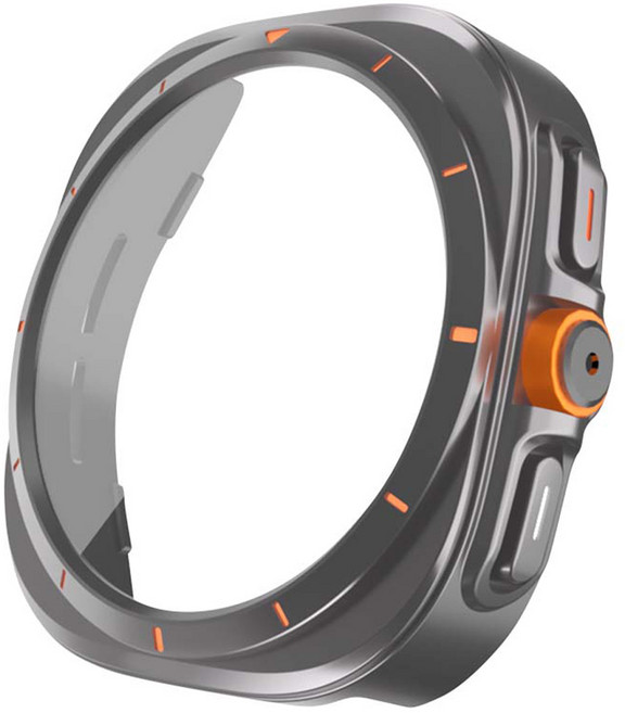 젤센 울트라변신 풀커버 일체형 9H 강화유리 스마트워치 케이스 44mm, 티타늄그레이, 1개