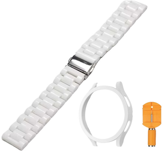 아이엠판다 갤럭시워치 레진 스트랩 20mm + 케이스 세트, 화이트, 1세트