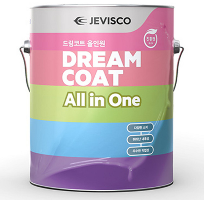 제비스코 드림코트 올인원 무광 페인트, 화이트, 1개, 3.8L
