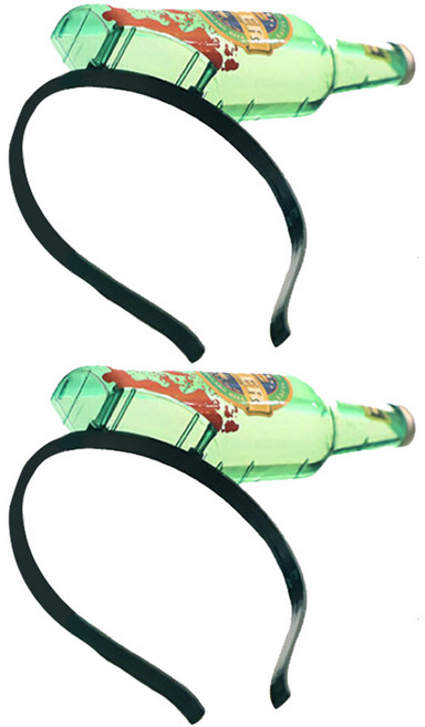 스투피드 머리 관통 맥주병 머리띠, 혼합색상, 2개