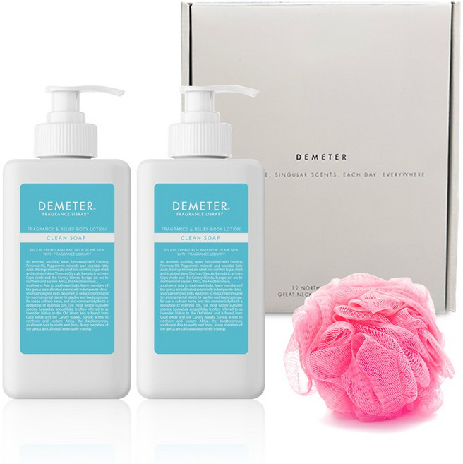 DEMETER Relief 身體乳液 潔淨皂香 480ml x 2入 + 沐浴球組 1300g, 1套