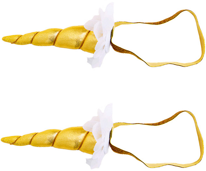 유니콘 뿔 헤어밴드, 골드, 2개