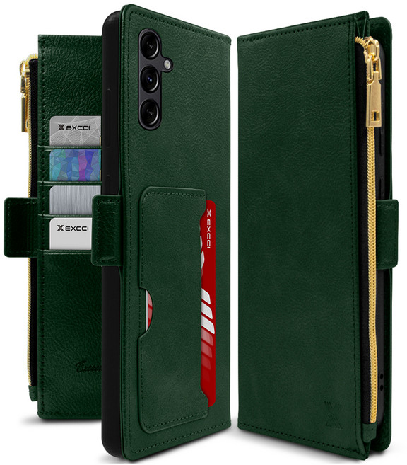 엑씨 앨리스 지퍼형 카드수납 지갑 가죽 다이어리 휴대폰 케이스