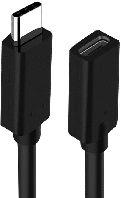 Type-C to Type-C公對母充電傳輸延長線 0.6m 黑色 1條