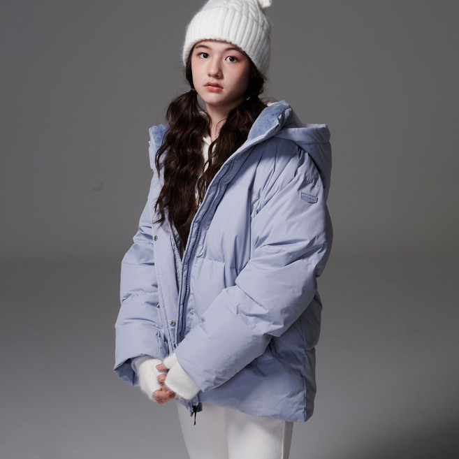 애플핑크 여아용 후드 탈착 라글란 다운 점퍼 T802