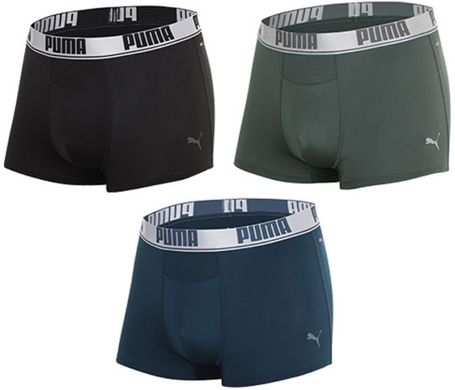 푸마바디웨어 남성용 통기성 메쉬 패널 드로즈 3종 세트