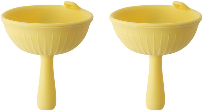이지실리 실리콘 다용도 접이식 깔때기, 옐로우, 2개